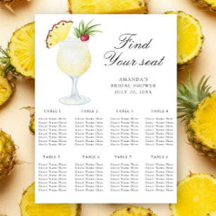 Hochzeits-Sitzplan für Ananas-Cocktail Poster