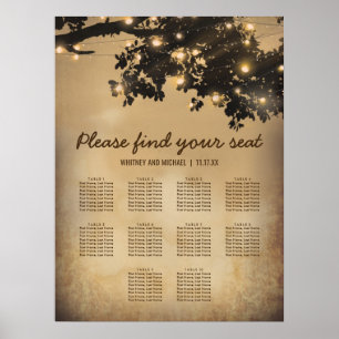 Hochzeits-Sitzplan-Tabelle 10 Vintage Rustikaler B Poster