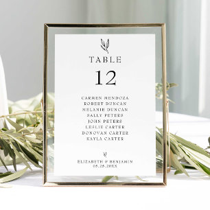 Hochzeits-Sitzplan-Tisch Minimalistischer Budget-H