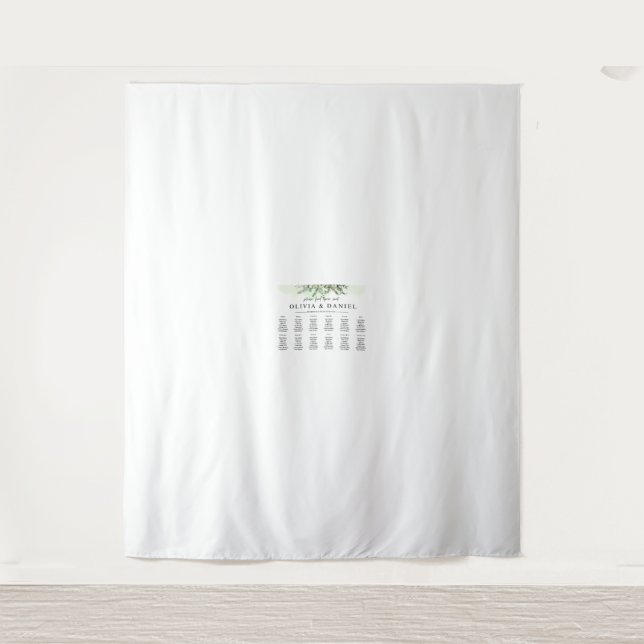 Hochzeits-Sitzpläne – Elegante Personalisierte Emp Wandteppich (Vorderseite)