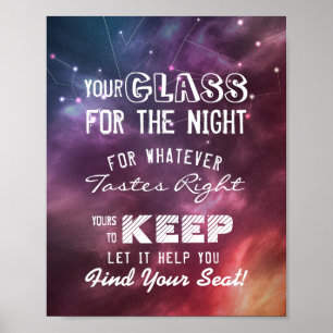 Hochzeits-Sitzplatz-Glas für die Nacht Finden Sie Poster