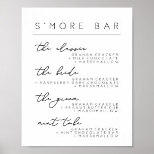 Hochzeits-S'more-Bar-Menüschild, Smore-Rezeptposte Poster