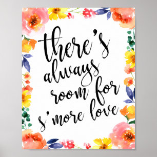 Hochzeits-S'more-Liebesgeschenke 8x10 Blumenschild Poster