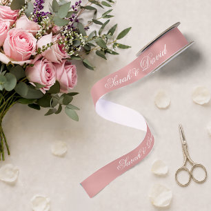 Hochzeits-Staubrose-Elegante Kalligrafie  Satinband
