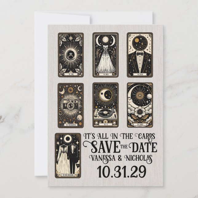 Hochzeits-Tarot Save The Date (Vorderseite)