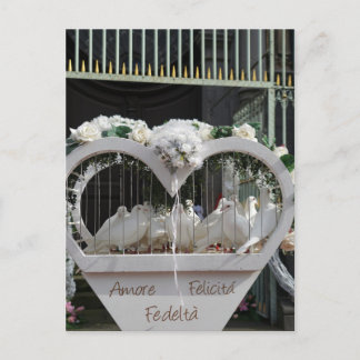 Hochzeits Tauben auf das Brautparts Postkarte