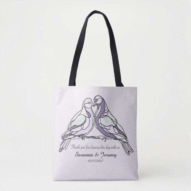 Hochzeits-Tauben-Geschenktasche (Vorderseite)