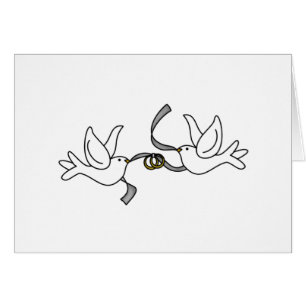 Hochzeits-Tauben mit Ring-Karten