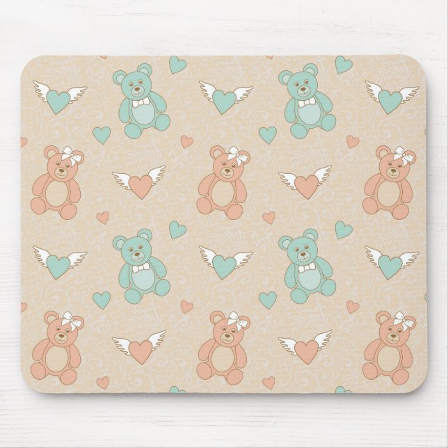 Hochzeits-Teddies Mousepad (Vorne)