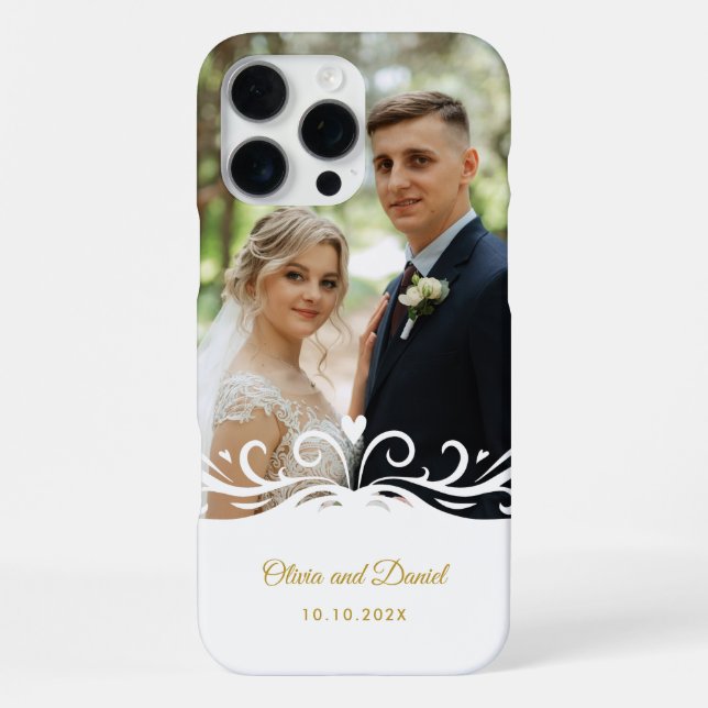 Hochzeits-Themen-Foto und personalisiertes Hochzei iPhone Hülle (Rückseite)