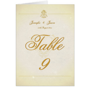 Hochzeits-Tischnummer-Karten-Vintages