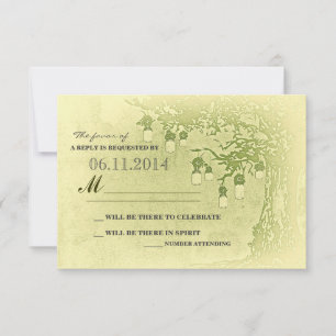 Hochzeits-uAwgkarten des grünen Maurerglas-Baums RSVP Karte