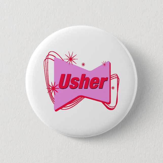 Hochzeits-Usher-Knopf Button (Vorderseite)