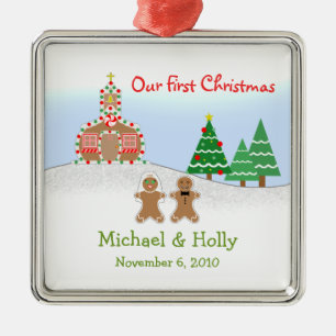 Hochzeits-Verzierung - Lebkuchen-Braut u. Ornament Aus Metall