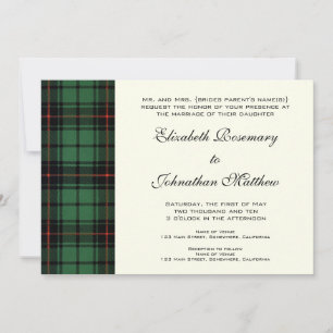 Hochzeits- Vintage, Tartan Davidson modernes Muste Einladung