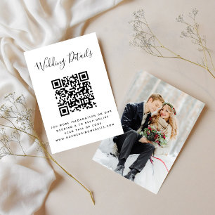 Hochzeits-Website   QR-Code  Minimale Foto-RSVP Begleitkarte