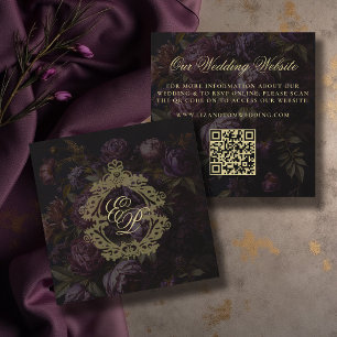 Hochzeits-Website QR-Code Moody Victorian Spitze P Begleitkarte