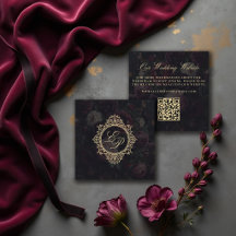 Hochzeits-Website QR-Code Moody Vintage Victorian