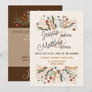 Hochzeits-Wildblumen Moderne Inspirierend Elegant Einladung