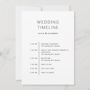 Hochzeits-Willkommens-Tasche Wochenend-Itinerary Einladung