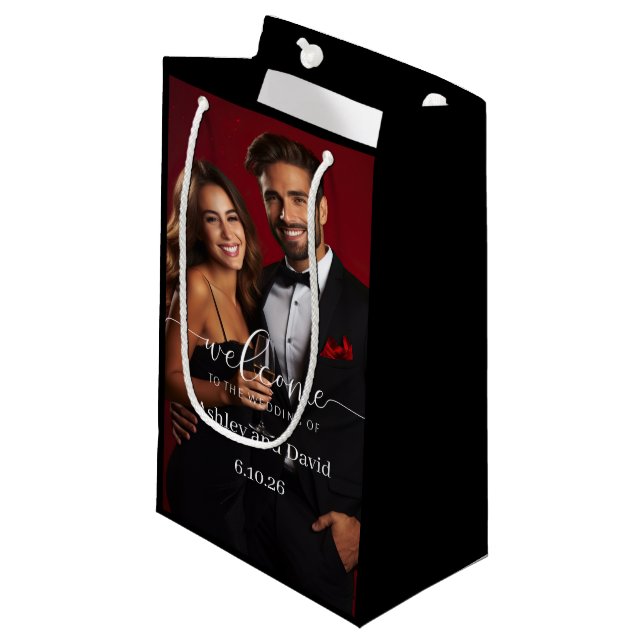 Hochzeits-Willkommensgeschenktasche Kleine Geschenktüte (Vorderseite Schrägansicht)