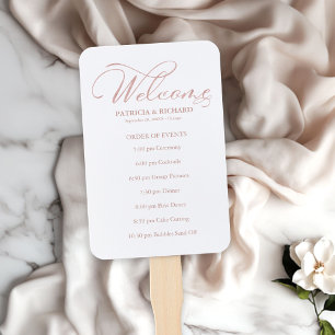 Hochzeitsablauf Zeitplan Rose Gold Folie Fächer