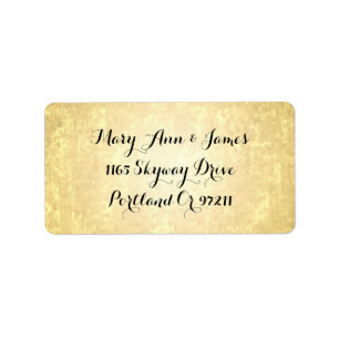 Hochzeitsadresse Gold Foil Look Stars Confetti Adressaufkleber