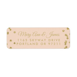 Hochzeitsadresse Gold Imitate Glitzer Confetti Blu