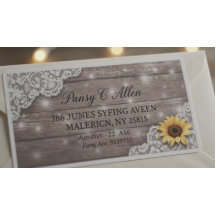 Hochzeitsadresse Lace Sunflower Holzofenleuchten