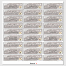 Hochzeitsadresse Lace Sunflower Holzofenleuchten Aufkleber