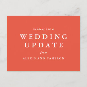 Hochzeitsaktualisierung ändert das Datum der Koral Postkarte