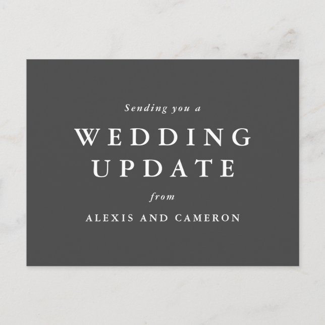 Hochzeitsaktualisierung ändert das Datum der Postk Postkarte (Vorderseite)