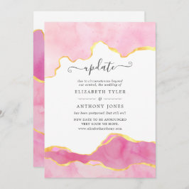 Hochzeitsaktualisierung für Rosa und Gold Einladung