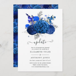 Hochzeitsaktualisierung für Royal Blue und Silver Einladung