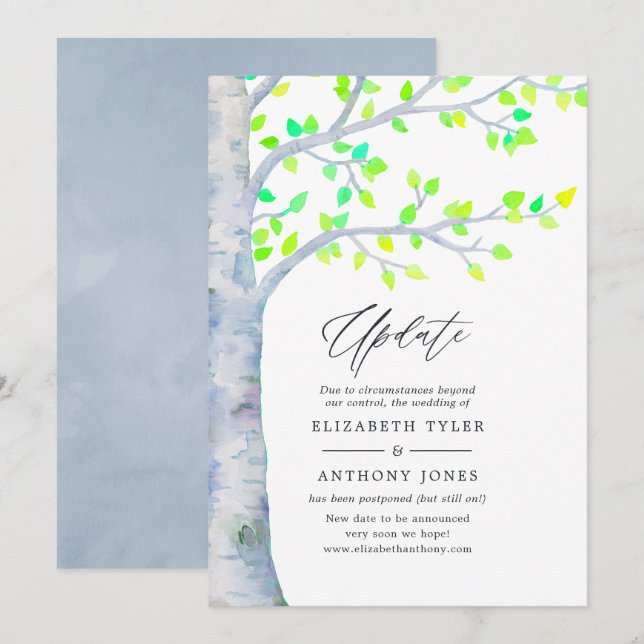 Hochzeitsaktualisierung für Wasserfarbenfrühling Einladung (Vorne/Hinten)