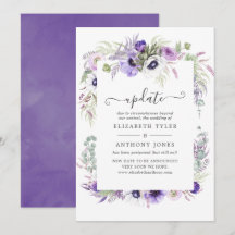 Hochzeitsaktualisierung von Dusty Violet Watercolo