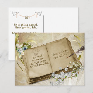 Hochzeitsalbum Save The Date Postkarte