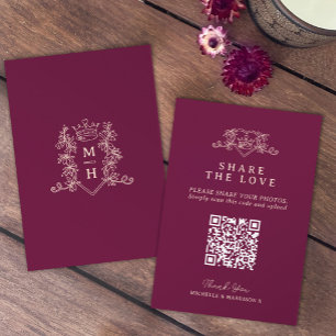 Hochzeitsangabe QR Liebe Herzkronenrot Begleitkarte