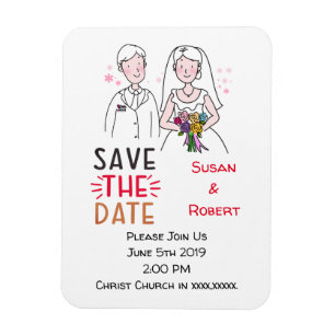 Hochzeitsankündigung Braut und Bräutigam Save the Magnet