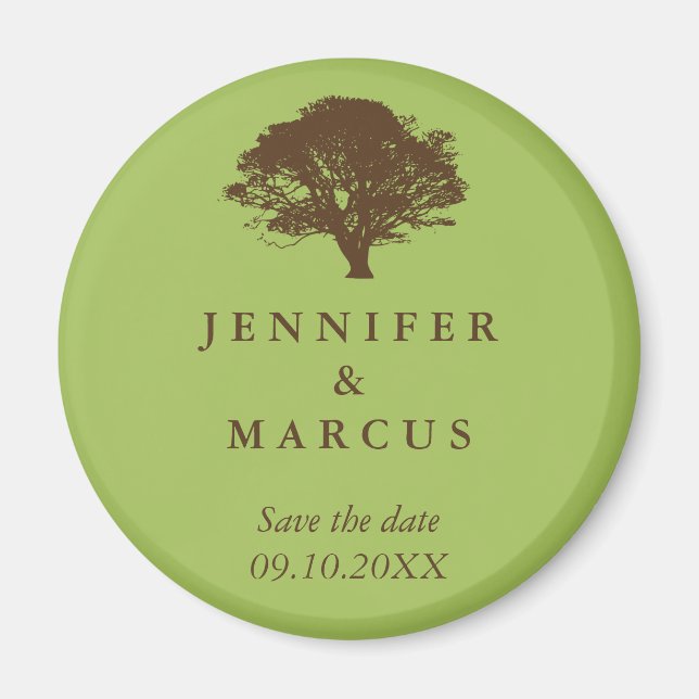 Hochzeitsankündigung für Grüneiche Save the Date Magnet (Vorne)