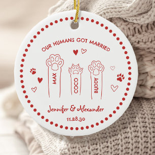 Hochzeitsankündigung für Haustiere, doppelseitig Keramik Ornament