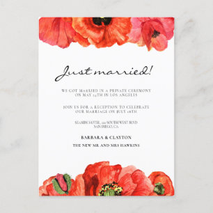 Hochzeitsankündigung für Rote Popper Postkarte