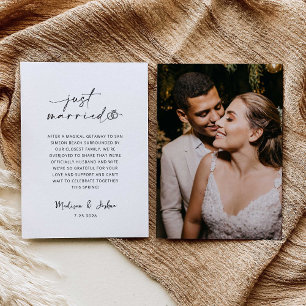 Hochzeitsankündigung "Gerade Getraut" Fotovorlag Einladung