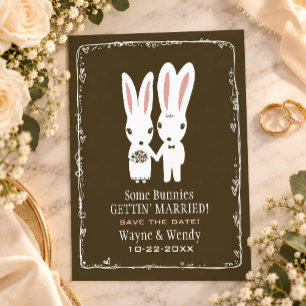 Hochzeitsankündigung "Hasen heiraten" zur Vorankün Save The Date