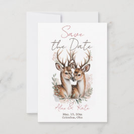 Hochzeitsankündigung Hirsch - Termin vormerken Save The Date