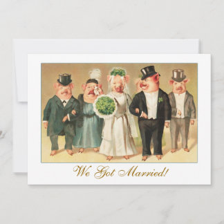 Hochzeitsankündigung mit formalem Schweinefleisch- Einladung