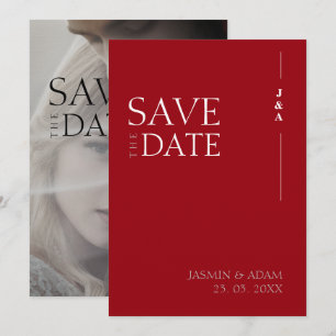 Hochzeitsankündigung mit Foto und Monogramm in Rub Save The Date