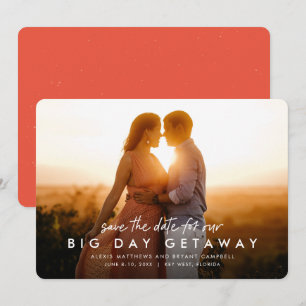 Hochzeitsankündigung mit Fotokarte für eine Destin Save The Date