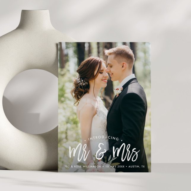 Hochzeitsankündigung mit handgeschriebenem Pinsels Dankeskarte (Von Creator hochgeladen)