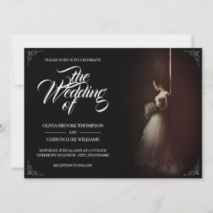 Hochzeitsankündigung mit stehender Braut - Klassik